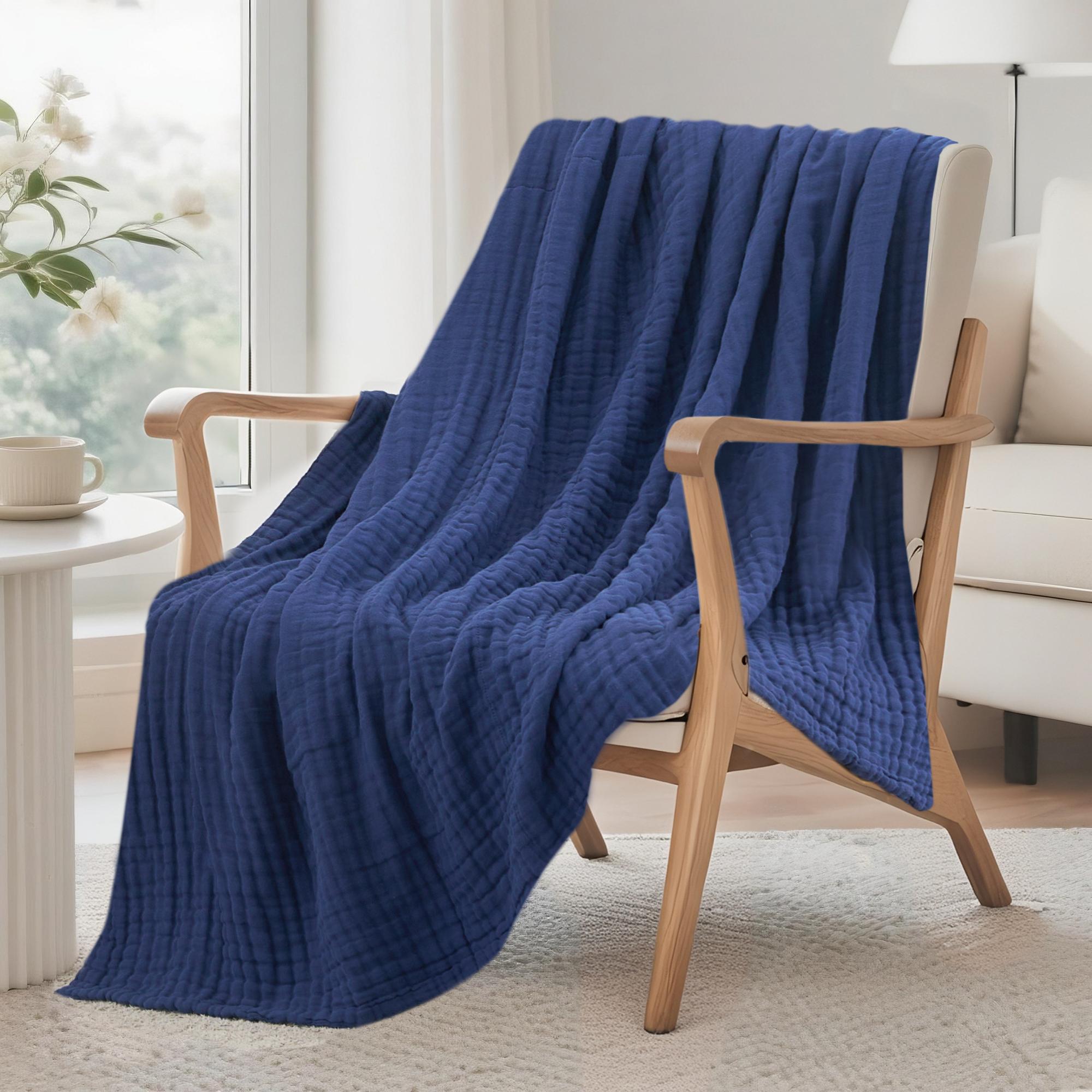 Muslin Cotton Bedspread - بطانية من القطن الموسلين 100% مكونة