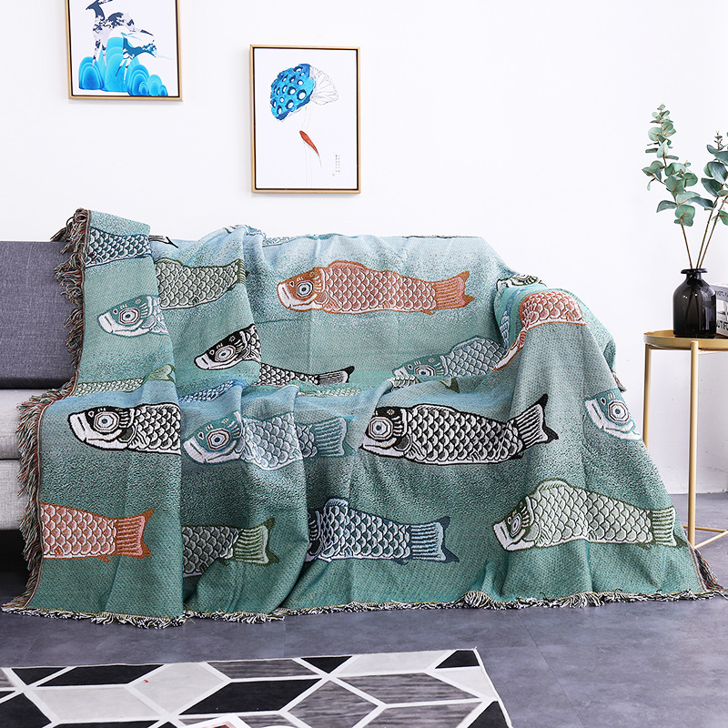 Boho Throw Blanket Fringe - المنسوجات مدينة Ins الحديثة بسيطة كوي