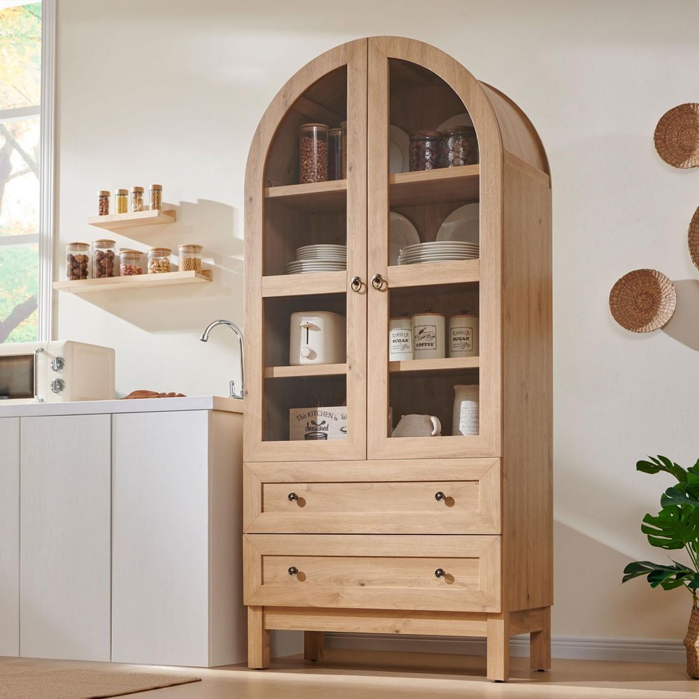 Storage & Organization - خزانة مطبخ مقوسة بارتفاع 71 بوصة،