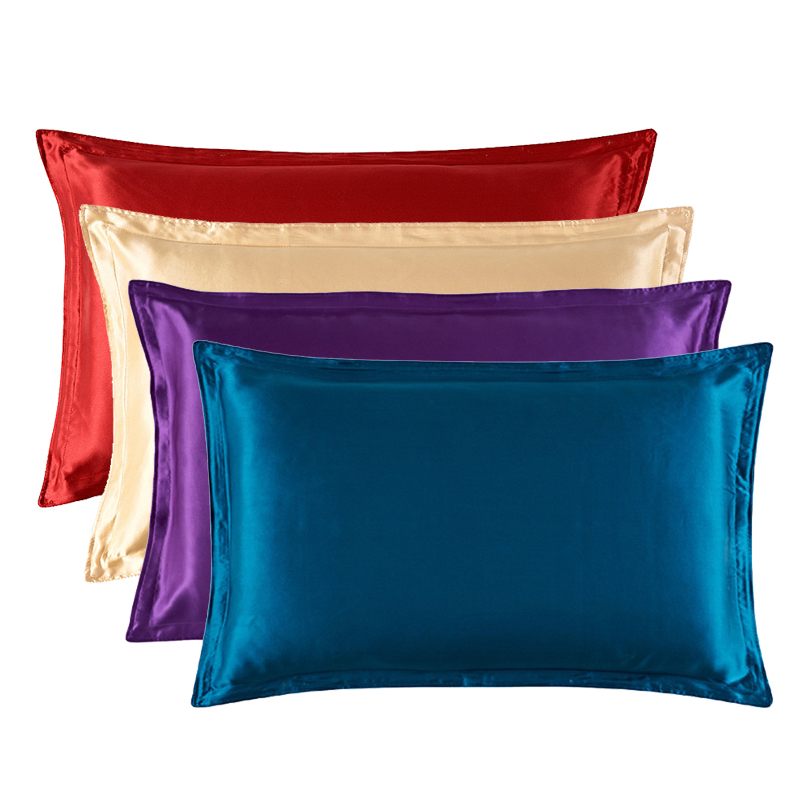 Satin Silk Pillowcase Hair Skin - 48x74 سنتيمتر المخدة خليط الصلبة جانب