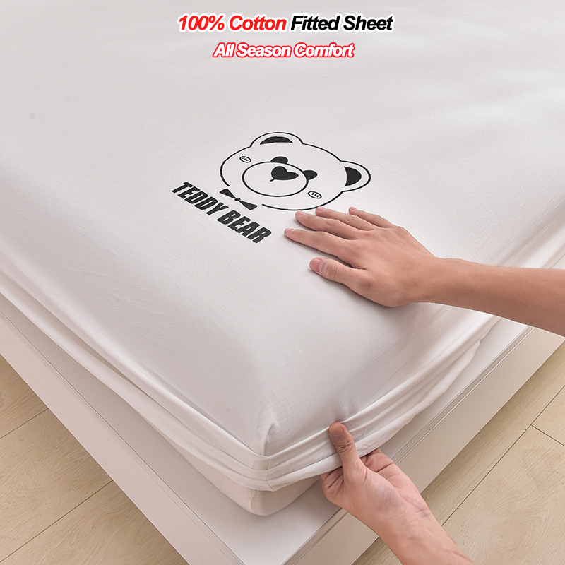 Fitted Bed Sheets Deep Pocket - غطاء سرير قطني 100% بجيب عميق