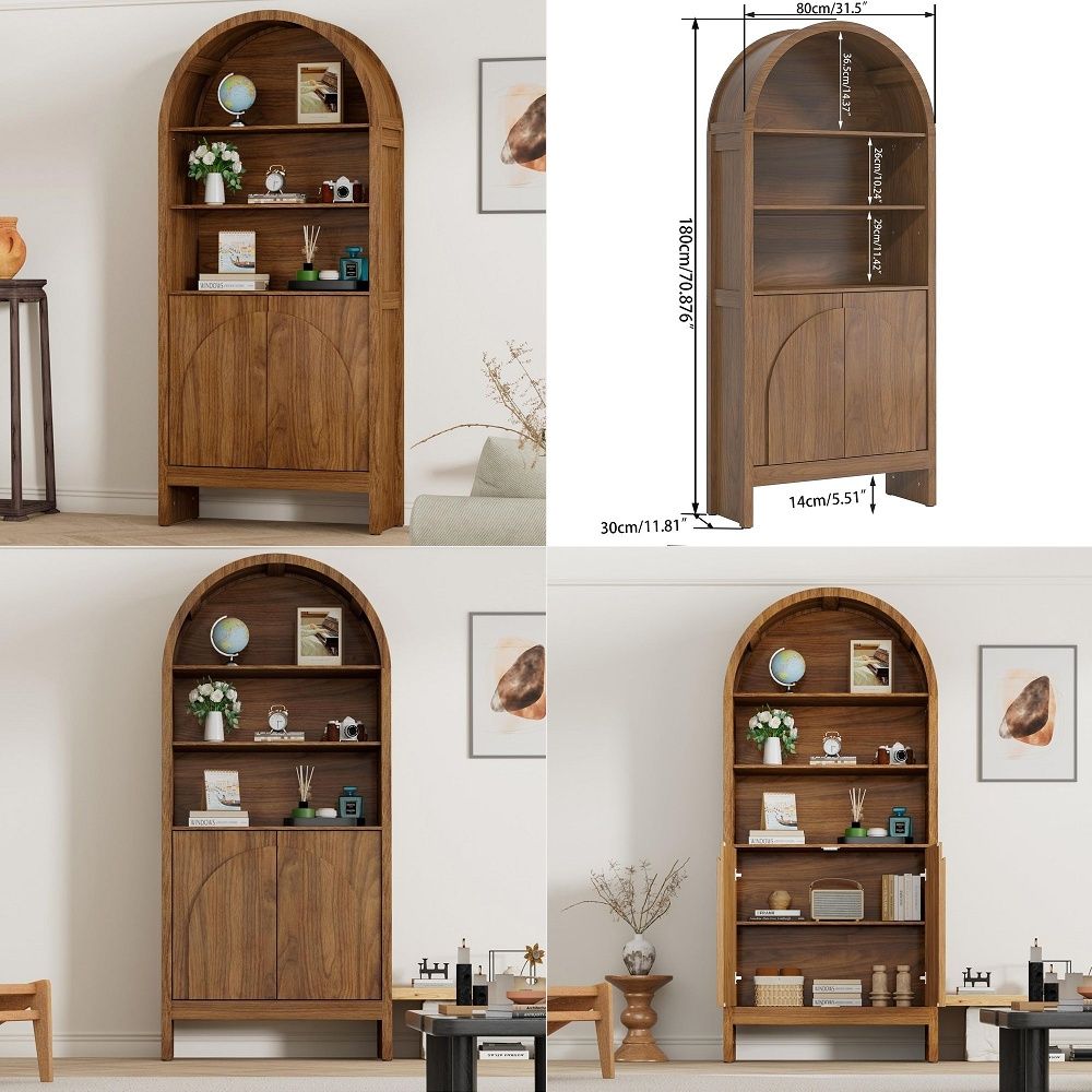 Storage & Organization - خزانة عرض مقوسة من سنتشري مع