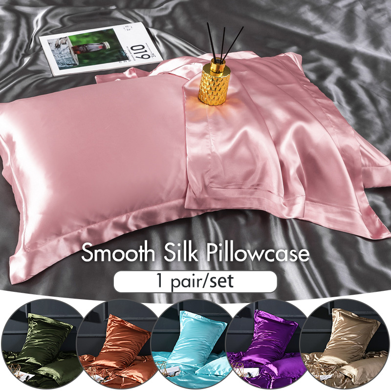 Satin Silk Pillowcase Hair Skin - 1 زوج الطبيعية التوت الساتان كيس