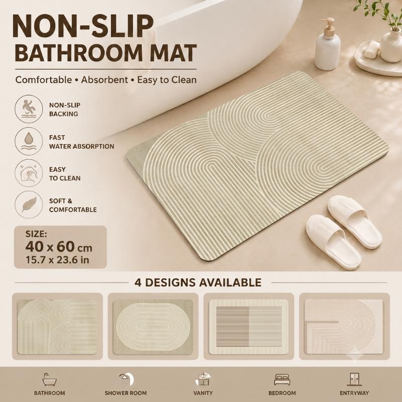 Quick Dry Diatomite Bath Mat - سجادة حمام من الدياتوميت سريعة الجفاف