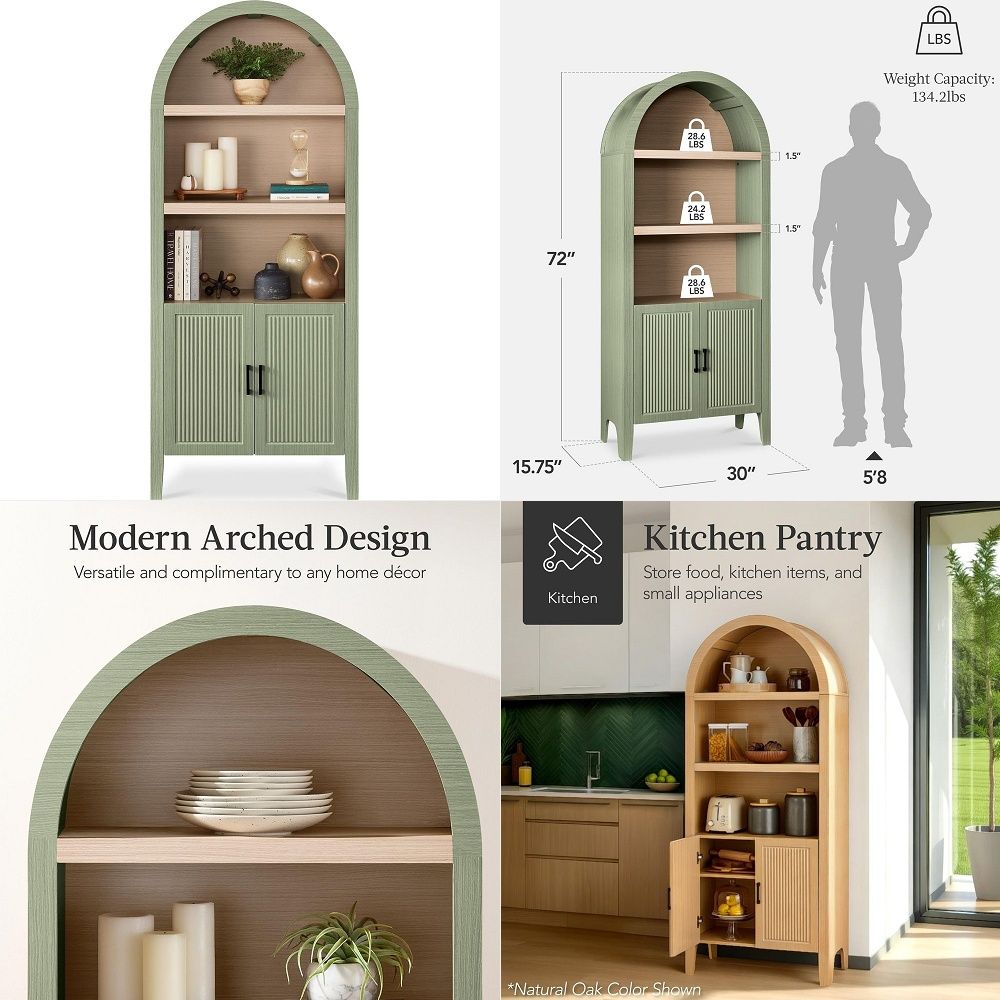 خزانة مطبخ خشبية مقوسة بارتفاع - مراجعة Storage & Organization وسعره