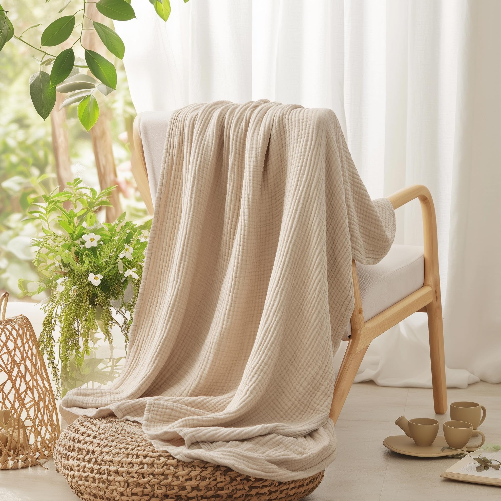 بطانية قطن 100% للسرير، بطانيا - مراجعة Muslin Cotton Bedspread وسعره