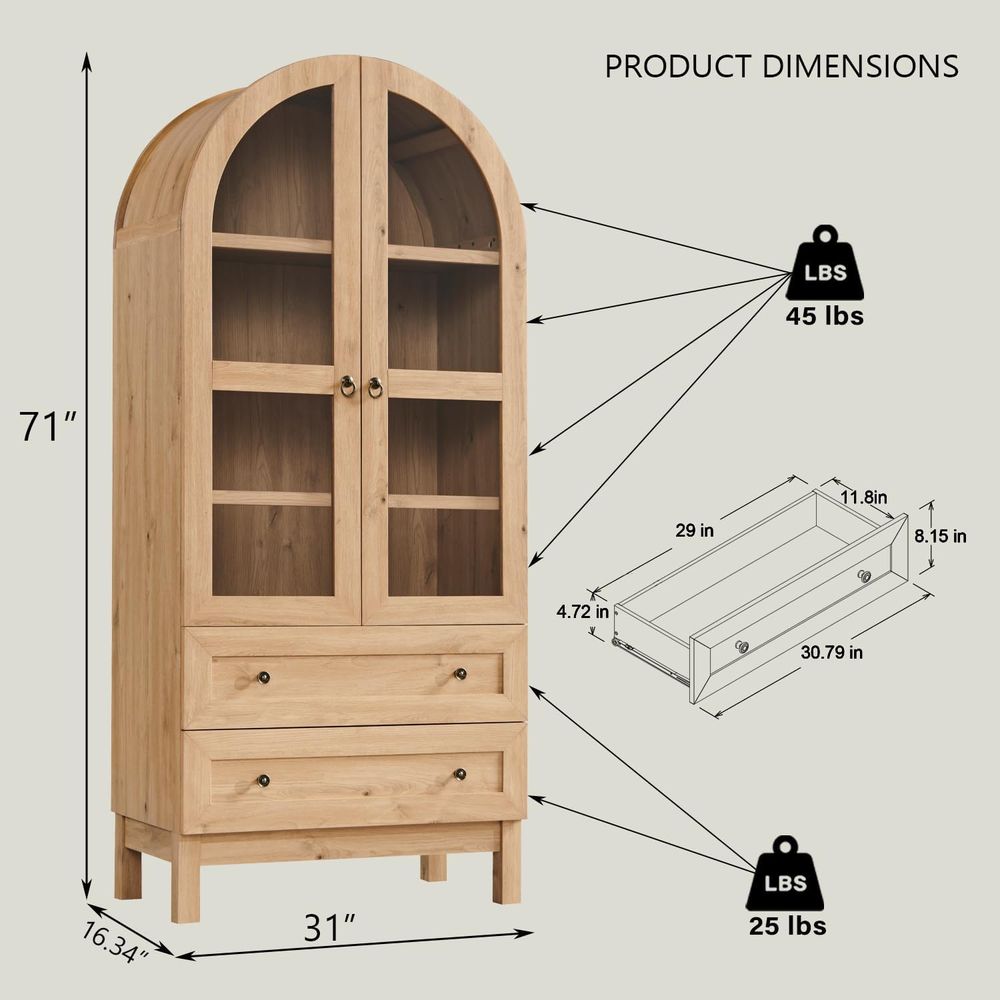 خزانة مطبخ مقوسة بارتفاع 71 بو - مراجعة Storage & Organization وسعره