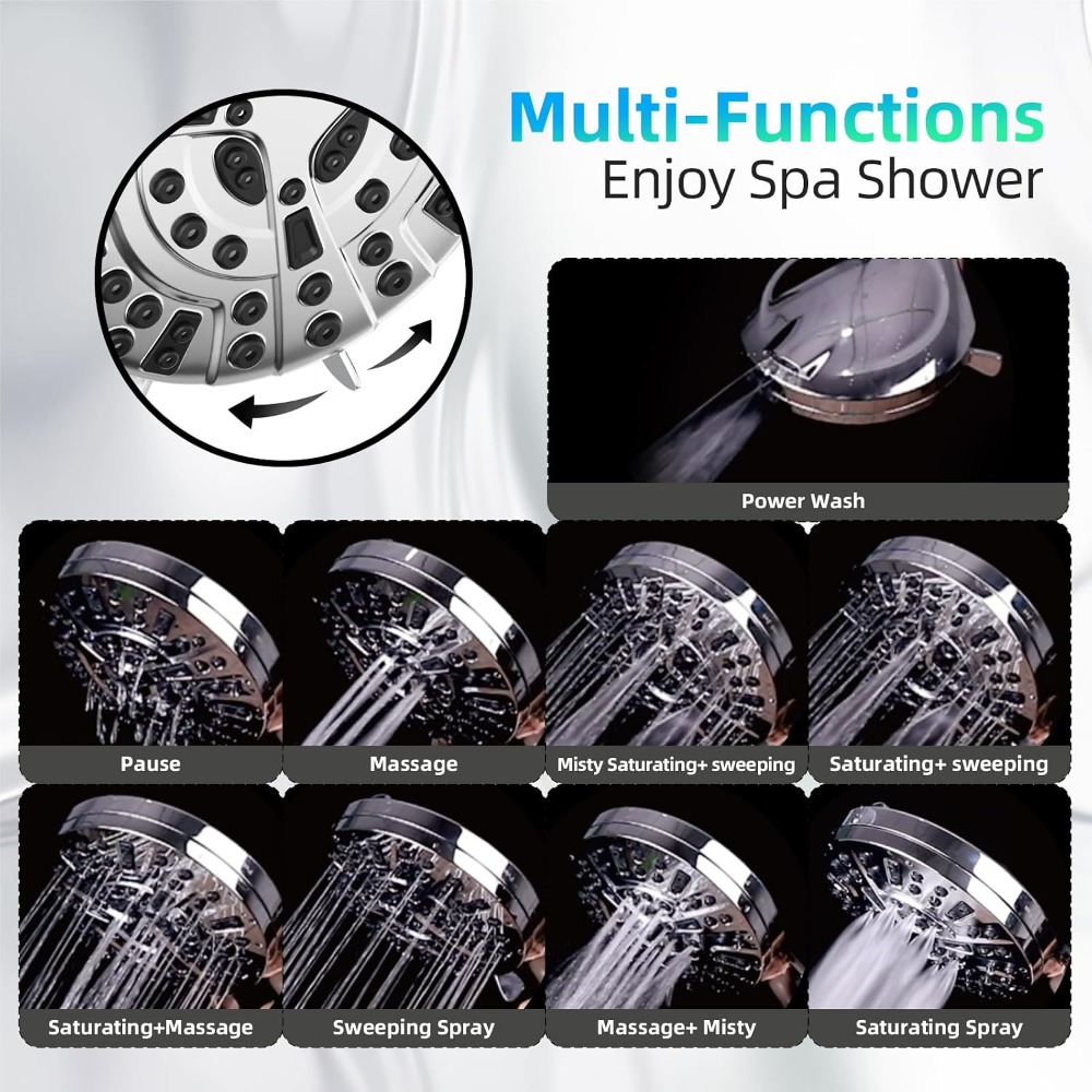 رأس دش عالي الضغط بـ 10 وظائف  - مراجعة High Pressure Shower Head Handheld وسعره