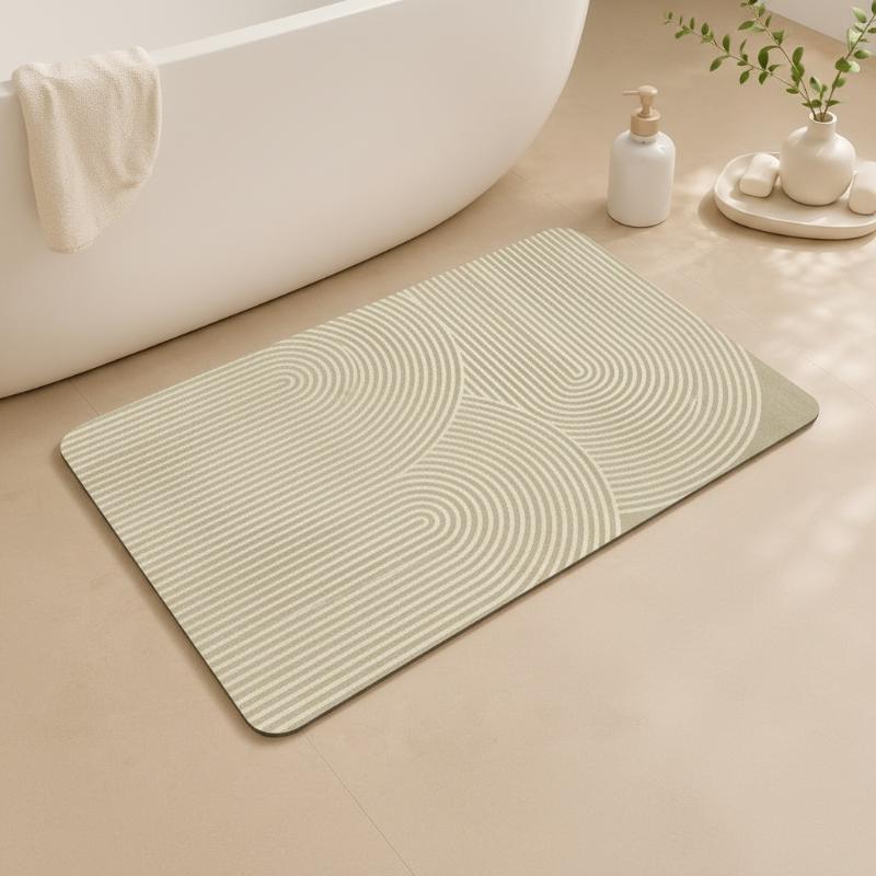 سجادة حمام من الدياتوميت مخططة - مراجعة Quick Dry Diatomite Bath Mat وسعره