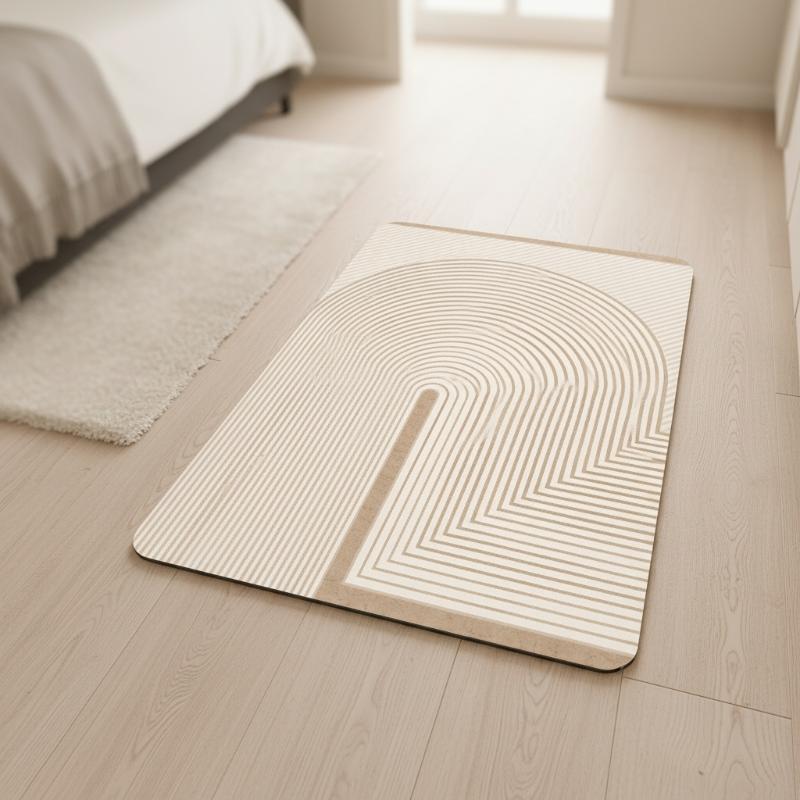 سجادة حمام من الدياتوميت مخططة - مراجعة Quick Dry Diatomite Bath Mat وسعره