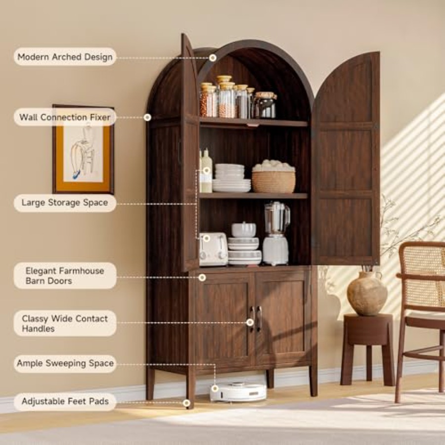 خزانة خشبية مقوسة بارتفاع 71 ب - مراجعة Storage & Organization وسعره