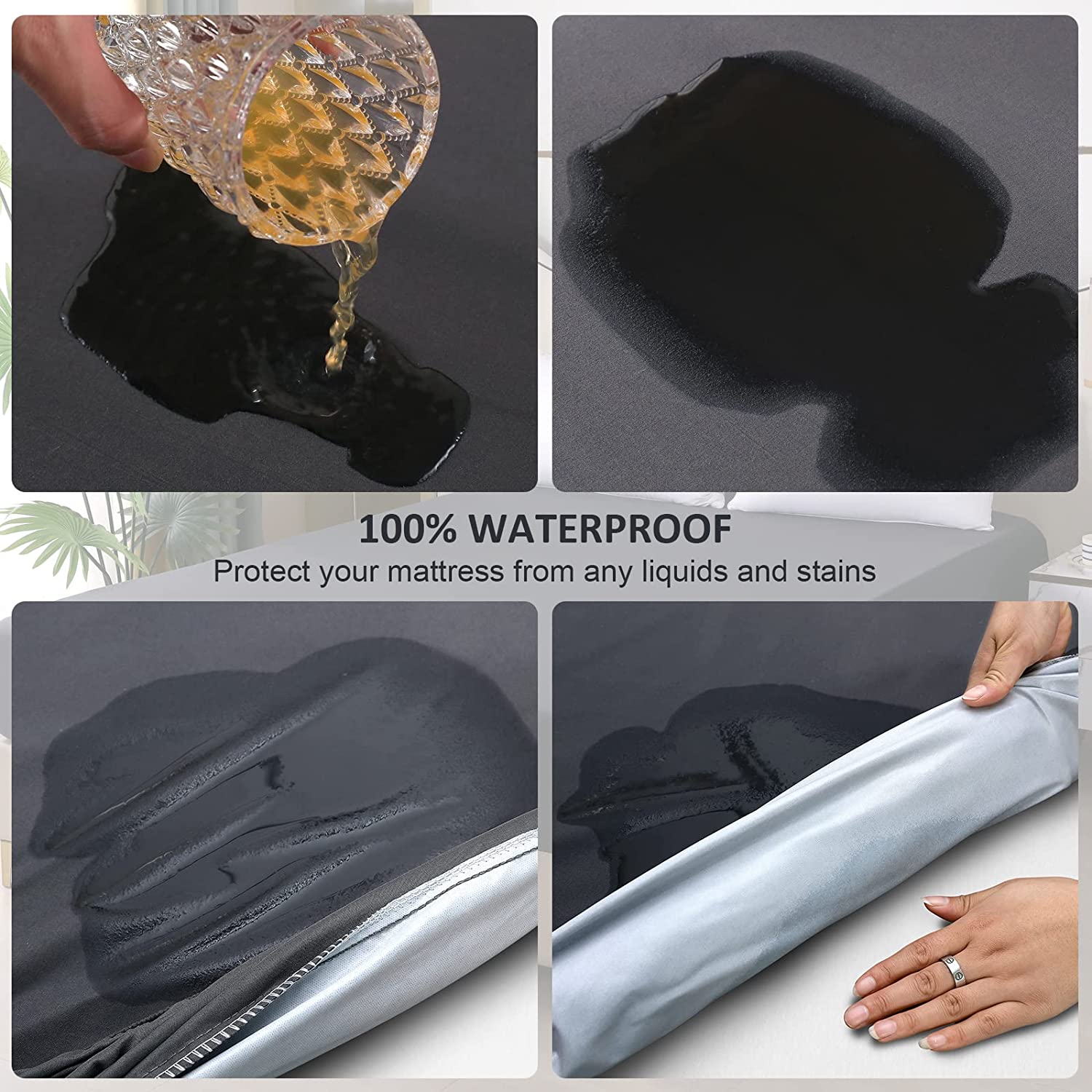 واقي المراتب أحادي اللون ، غطا - مراجعة Waterproof Mattress Protector Breathable وسعره