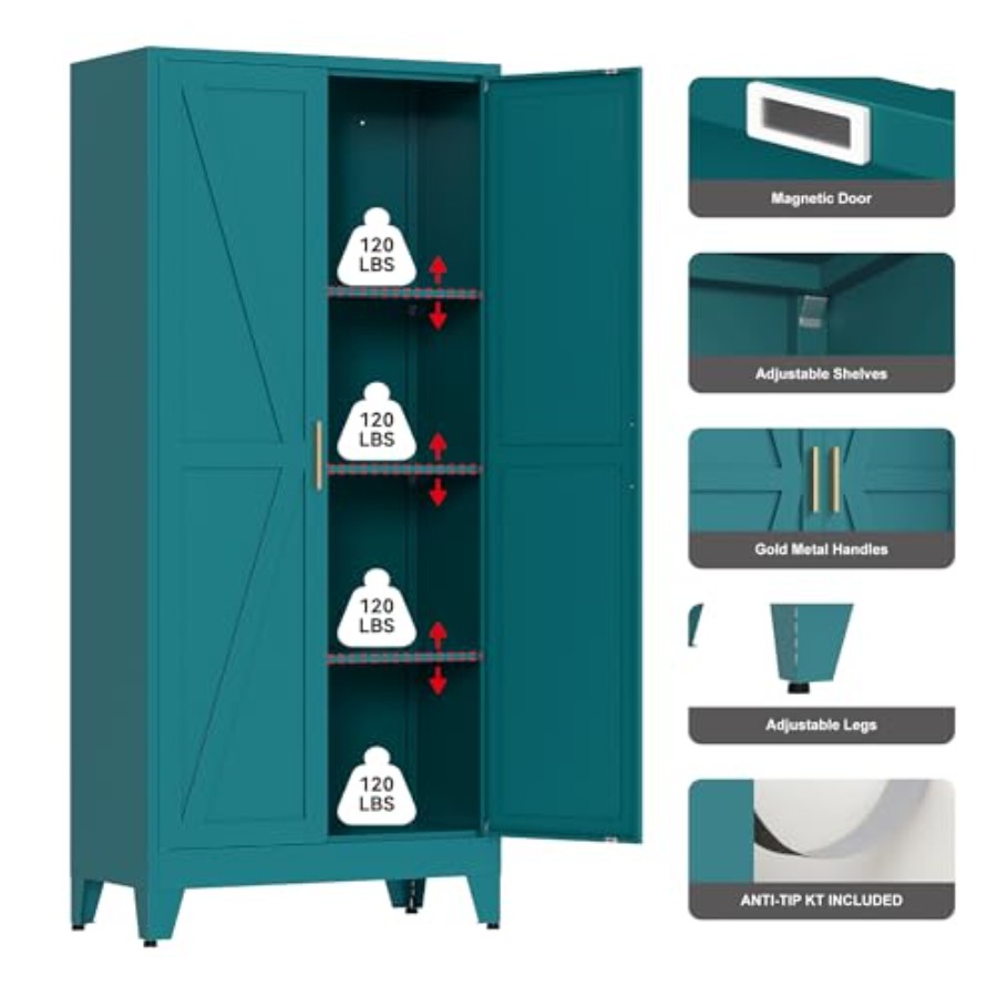 خزانة تخزين معدنية 61 بوصة للم - مراجعة Storage & Organization وسعره