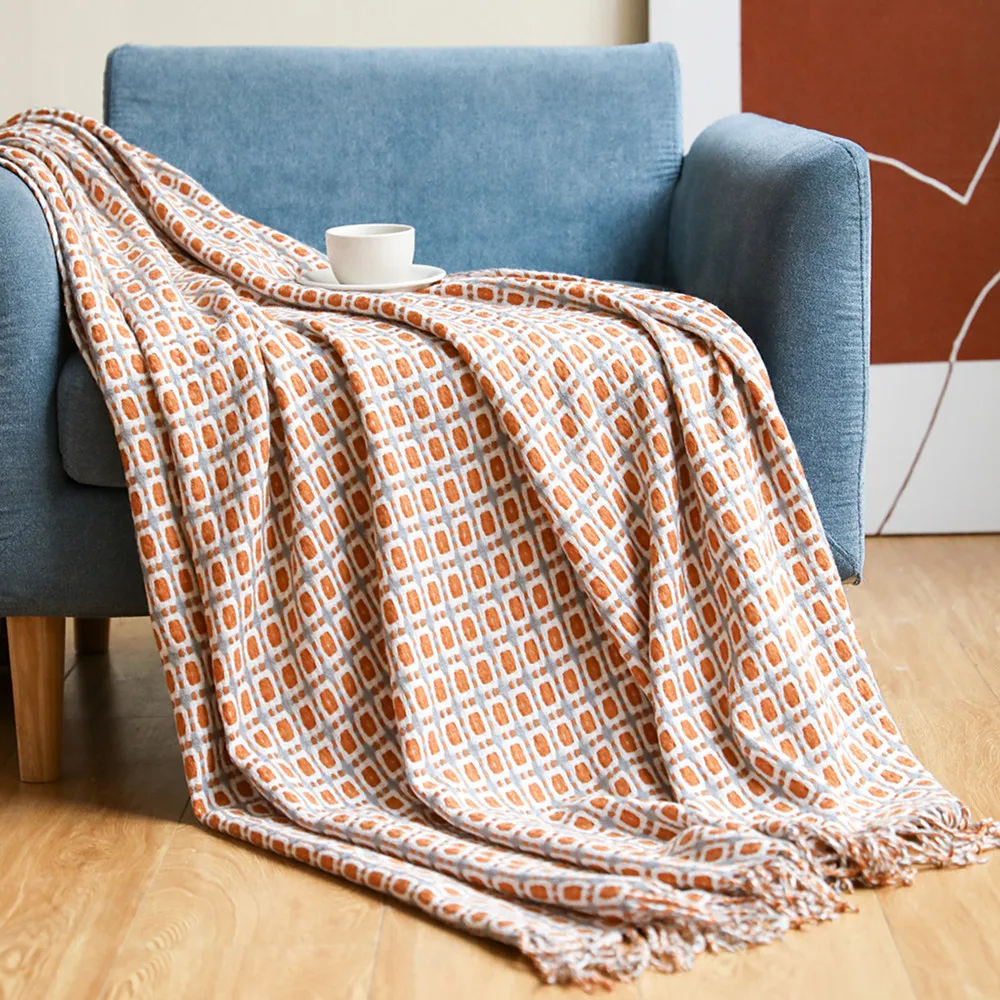بطانية منسوجة بنقشة الشبكة اله - مراجعة Boho Throw Blanket Fringe وسعره