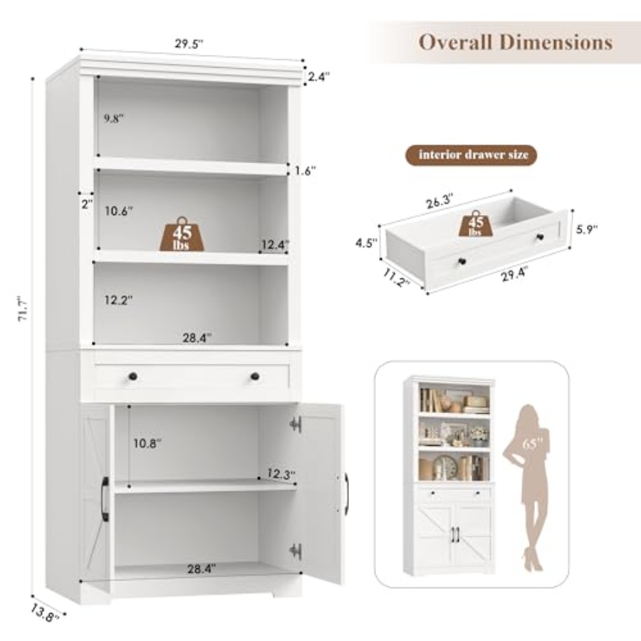 رف كتب 72H مع وحدات تخزين لغرف - مراجعة Storage & Organization وسعره