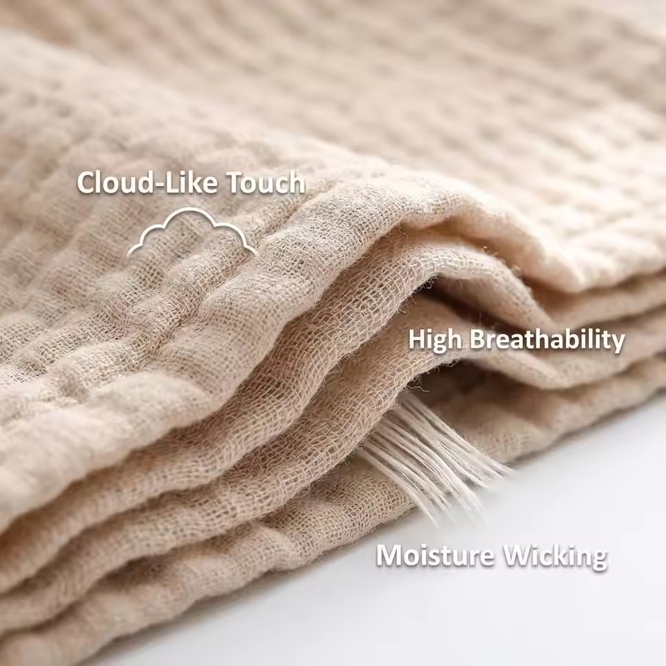بطانيات قطنية من 6 طبقات خفيفة - مراجعة Muslin Cotton Bedspread وسعره