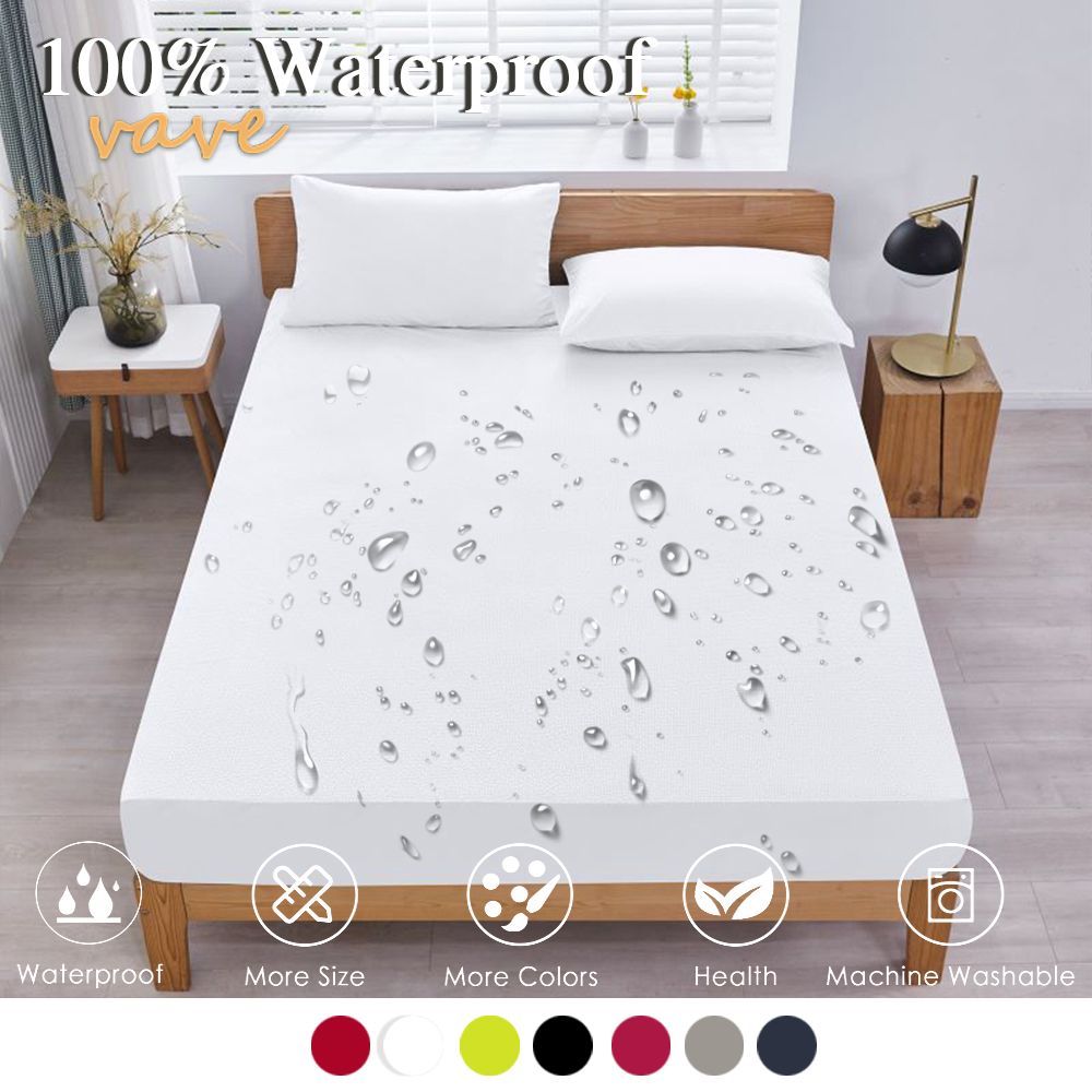 100% ملاءة سرير مزودة مضادة لل - مراجعة Waterproof Mattress Protector Breathable وسعره
