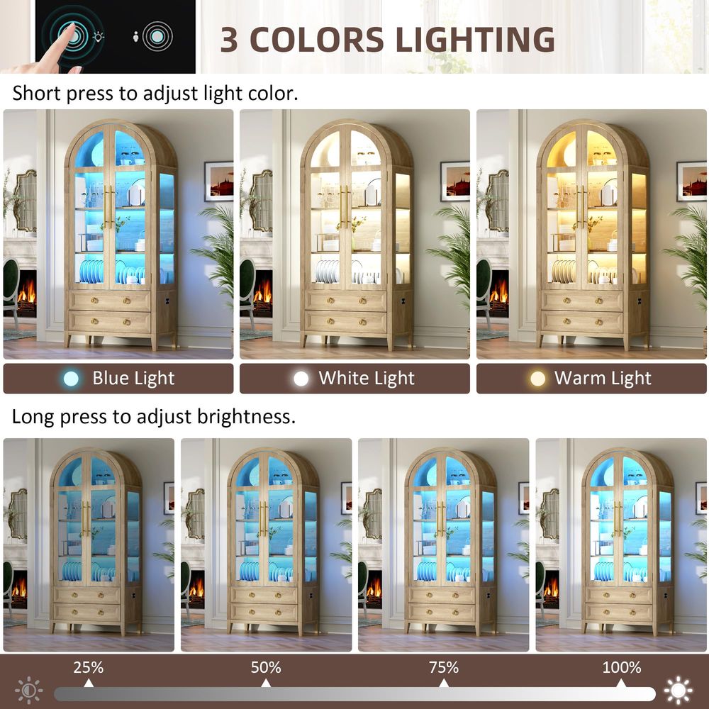 خزانة عرض مقوسة بـ 71 بابًا زج - مراجعة Lighting وسعره