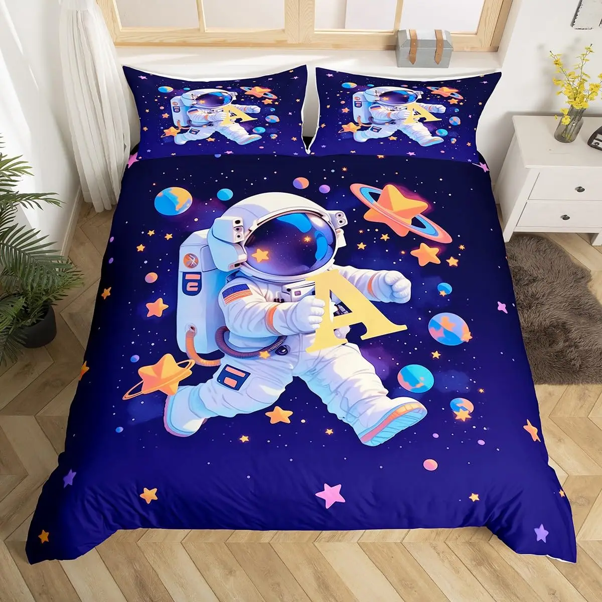 مجموعة غطاء لحاف رائد الفضاء ا - مراجعة Duvet Cover Sets With Zipper وسعره