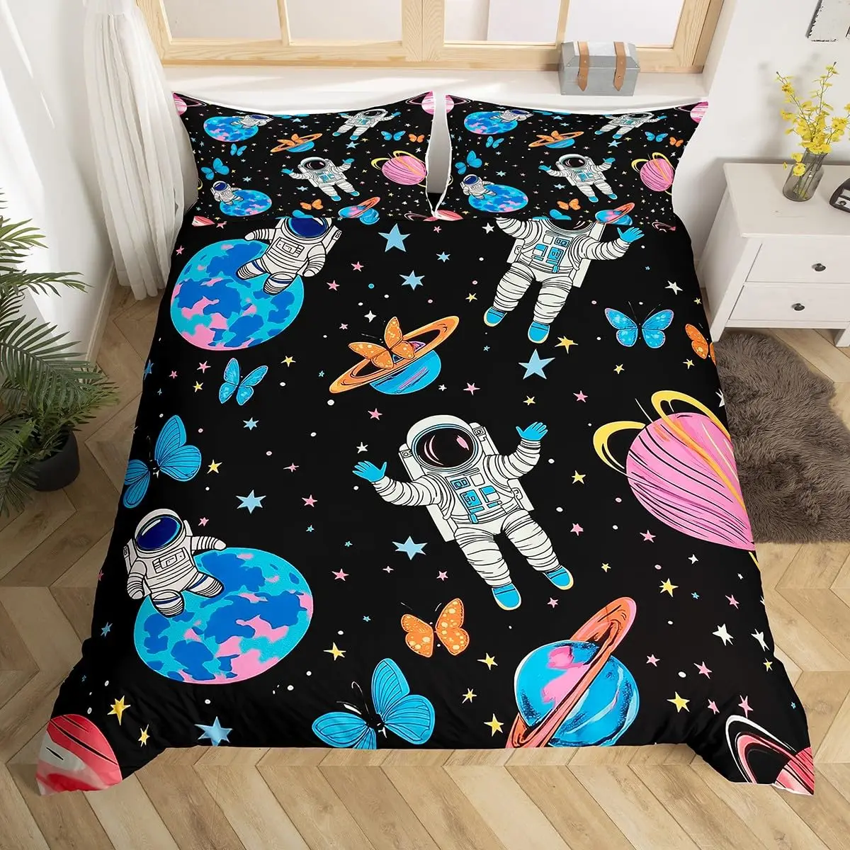 مجموعة غطاء لحاف رائد الفضاء ا - مراجعة Duvet Cover Sets With Zipper وسعره