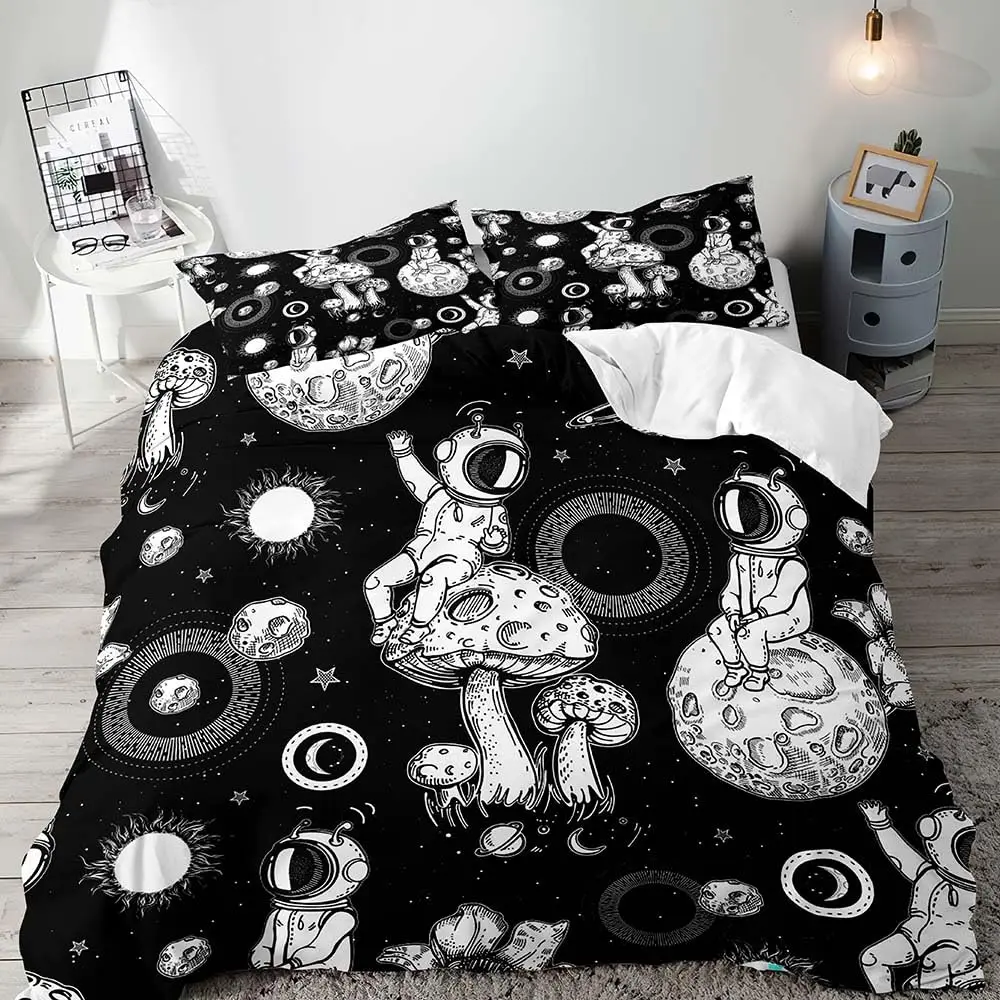 مجموعة غطاء لحاف رائد الفضاء ا - مراجعة Duvet Cover Sets With Zipper وسعره