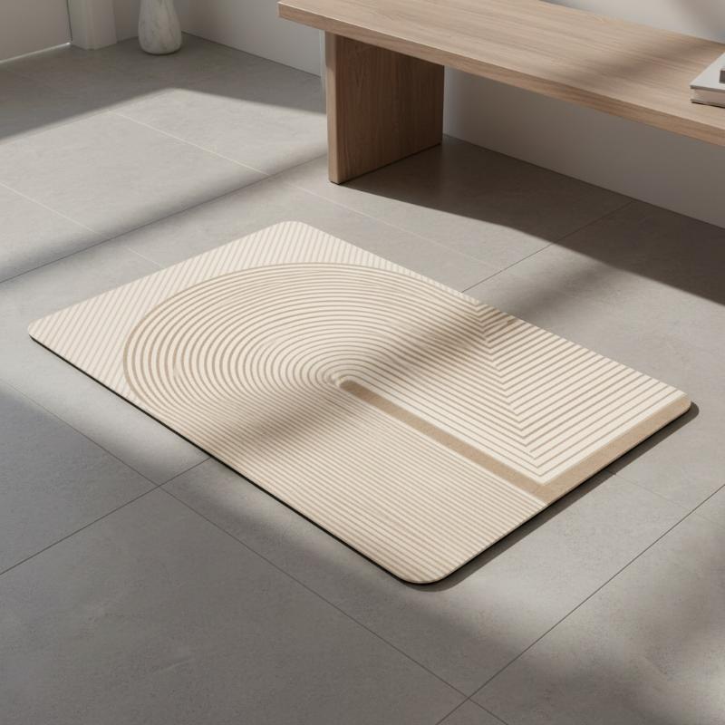 سجادة حمام من الدياتوميت مخططة - مراجعة Quick Dry Diatomite Bath Mat وسعره