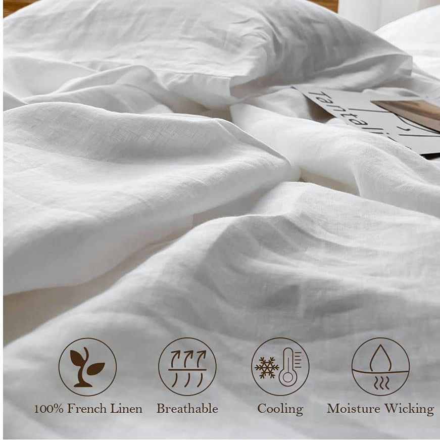 ملاءات سرير ناعمة 100% كتان، ط - مراجعة Fitted Bed Sheets Deep Pocket وسعره