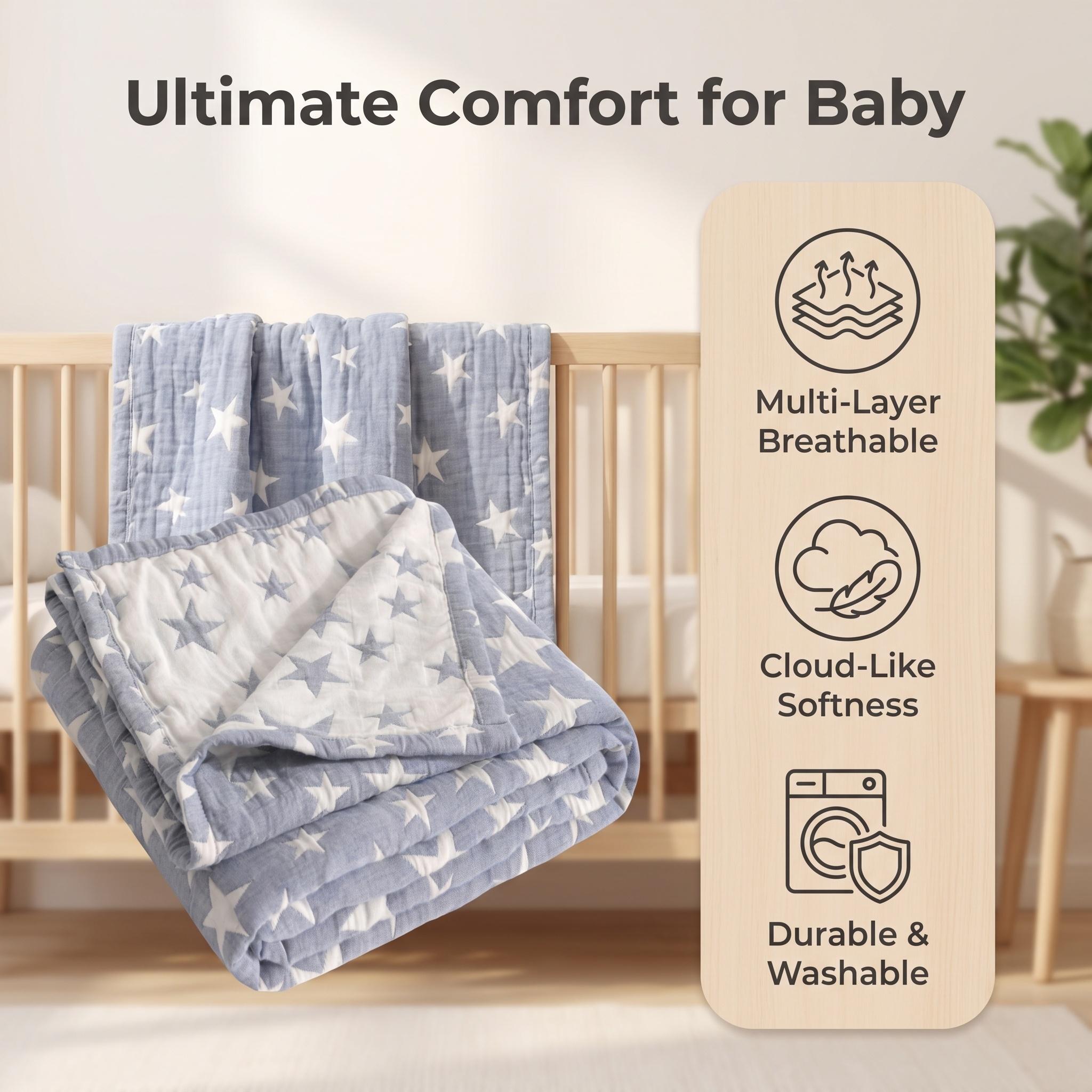 بطانية قطنية ثلاثية الطبقات من - مراجعة Muslin Cotton Bedspread وسعره