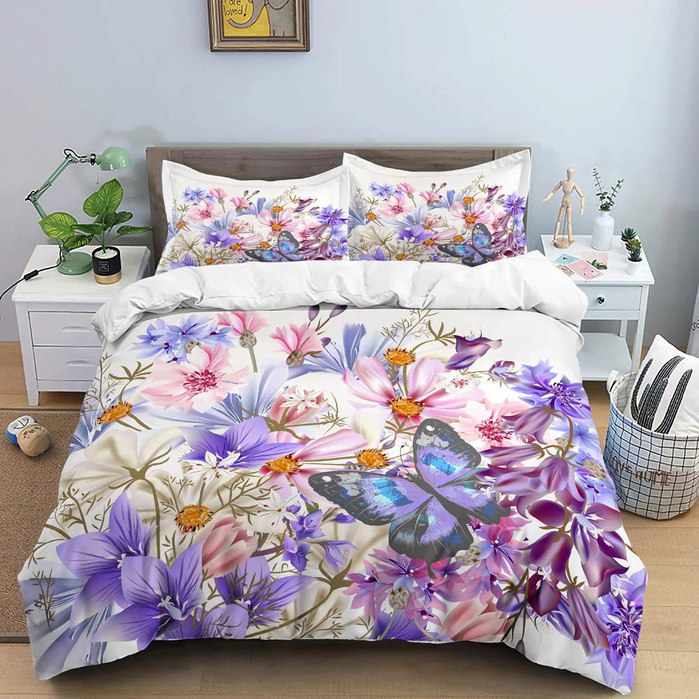 طقم سرير على شكل فراشة غطاء لح - مراجعة Duvet Cover Sets With Zipper وسعره