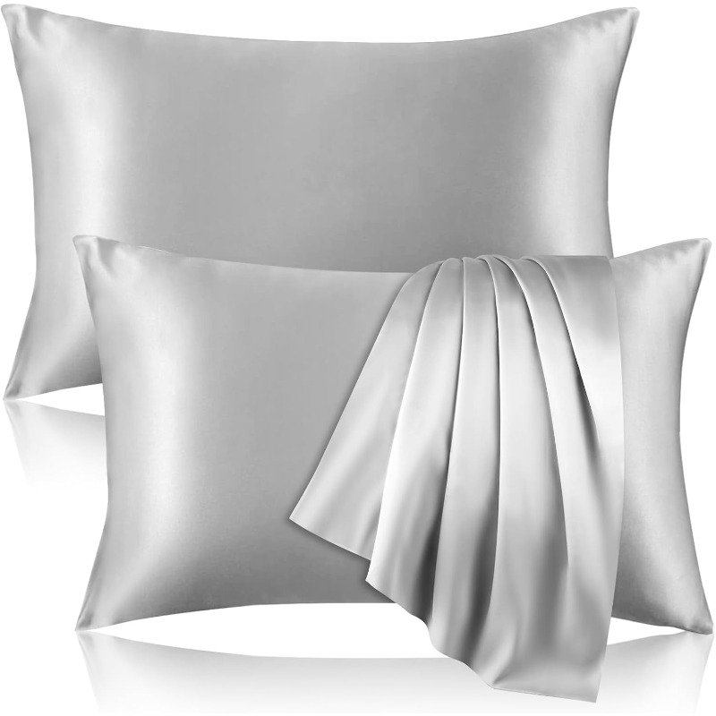 قطعتان من أغطية الوسائد المصنو - مراجعة Satin Silk Pillowcase Hair Skin وسعره
