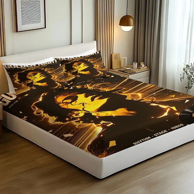 طقم ملاءات سرير مطاطية بطبعة ا - مراجعة Fitted Bed Sheets Deep Pocket وسعره