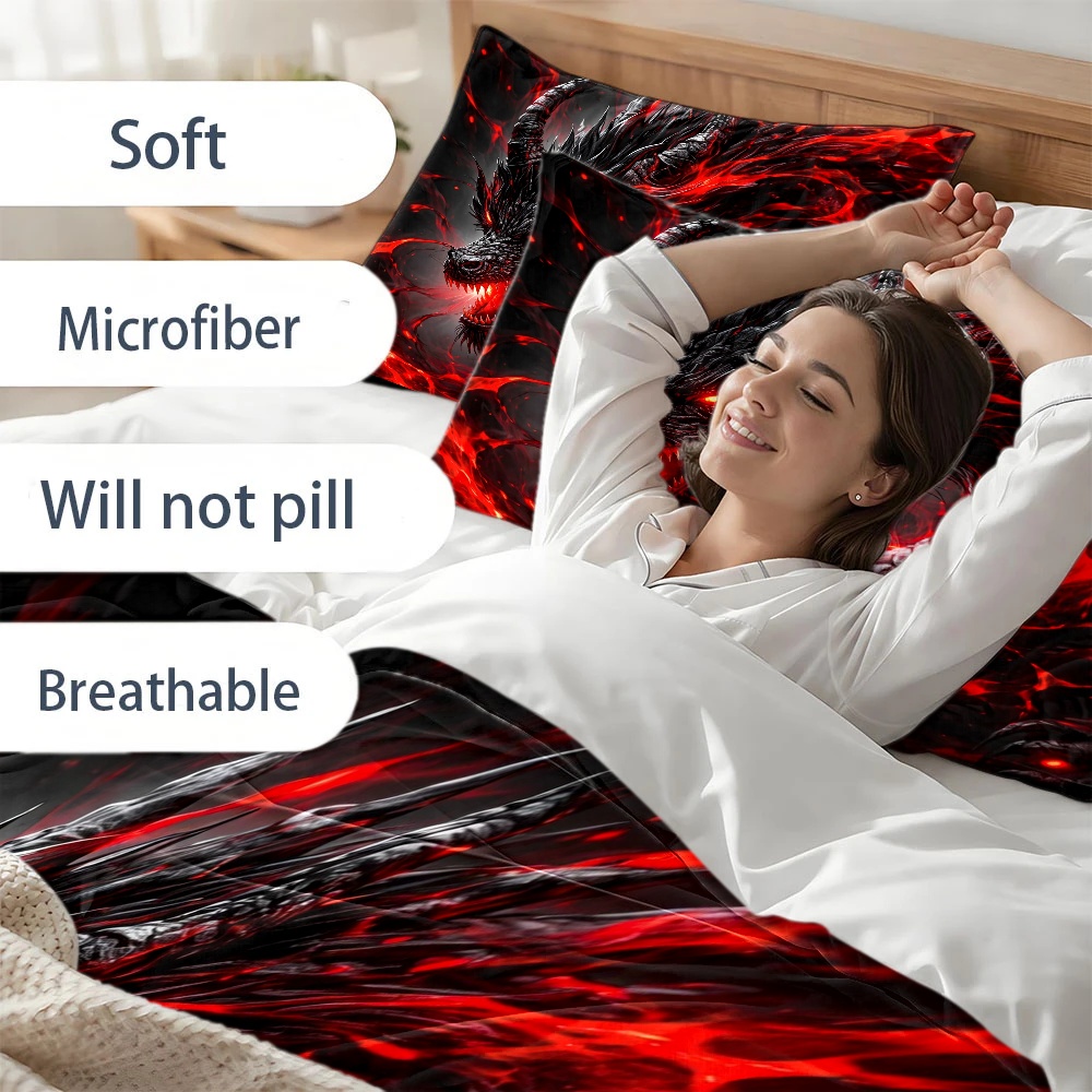 طقم غطاء لحاف دارك دراغون من 3 - مراجعة Duvet Cover Sets With Zipper وسعره