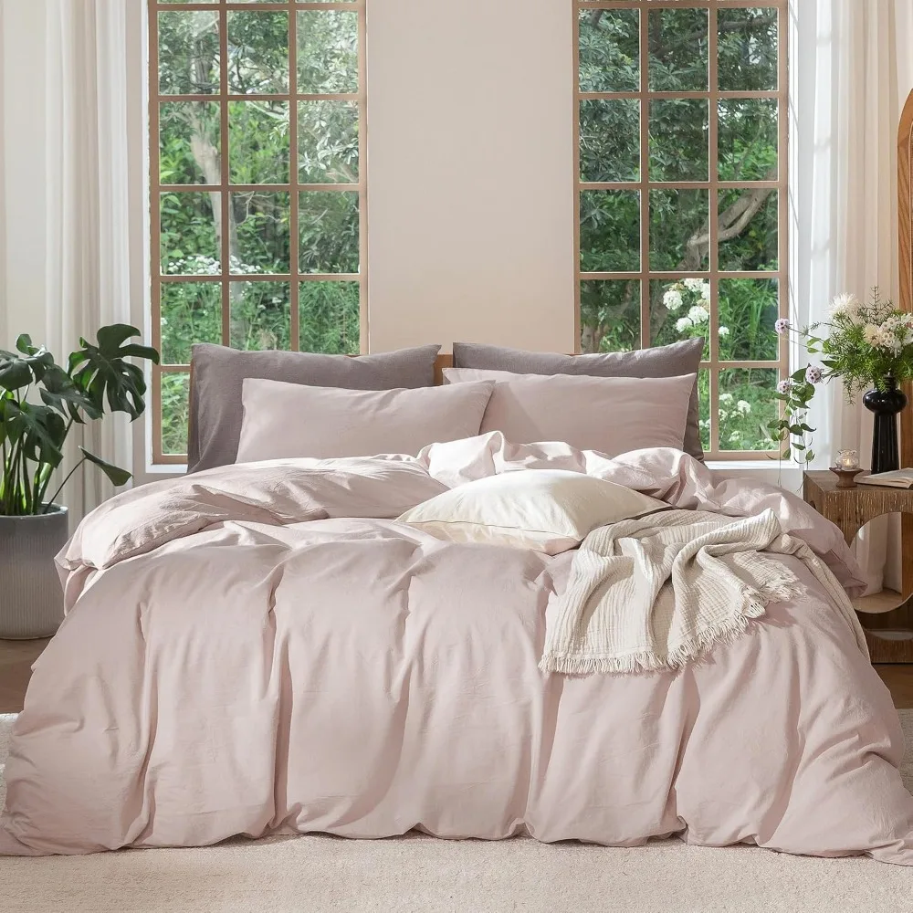 طقم غطاء لحاف 100% قطن مغسول م - مراجعة Duvet Cover Sets With Zipper وسعره