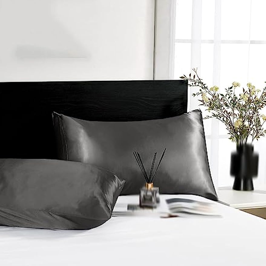 قطعتان من أغطية الوسائد المصنو - مراجعة Satin Silk Pillowcase Hair Skin وسعره