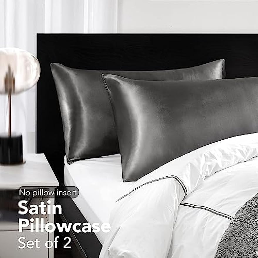 قطعتان من أغطية الوسائد المصنو - مراجعة Satin Silk Pillowcase Hair Skin وسعره