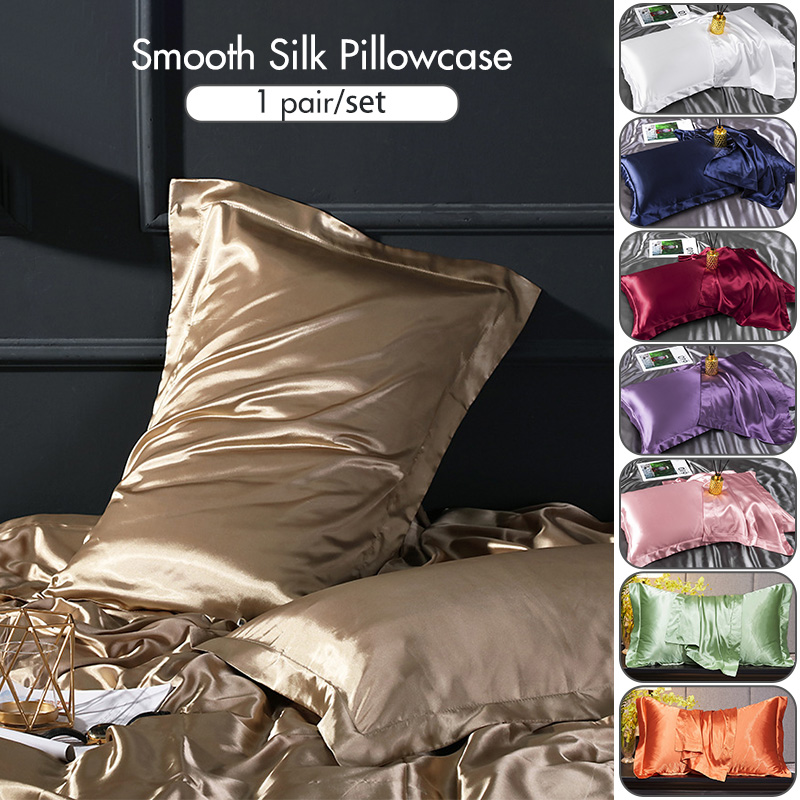 1 زوج الطبيعية التوت الساتان ك - مراجعة Satin Silk Pillowcase Hair Skin وسعره