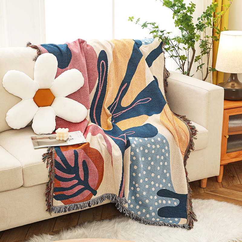 نسيج مدينة Ins Alice نمط نبات  - مراجعة Boho Throw Blanket Fringe وسعره