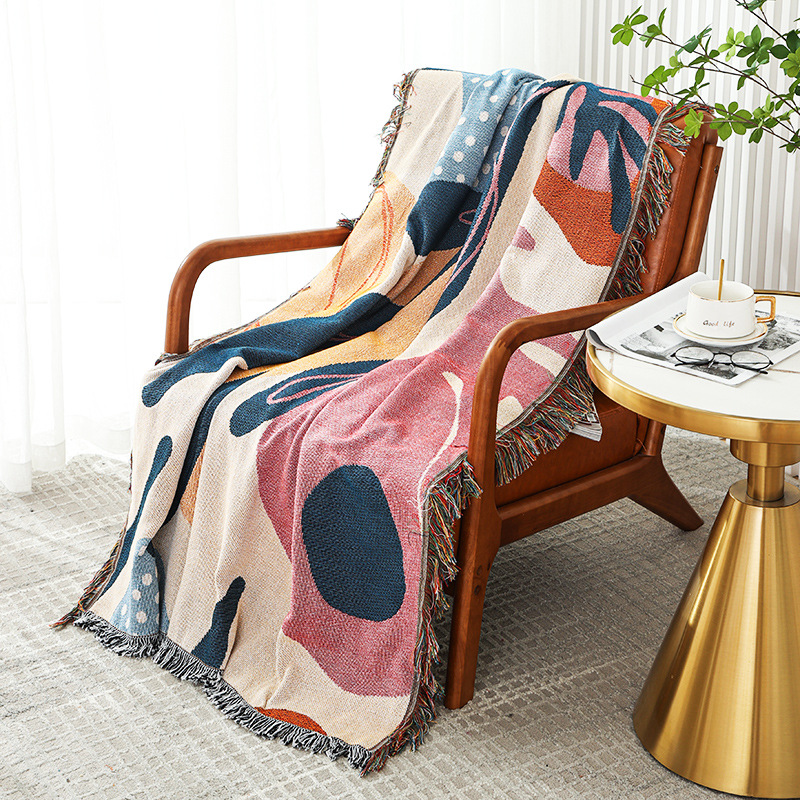 نسيج مدينة Ins Alice نمط نبات  - مراجعة Boho Throw Blanket Fringe وسعره