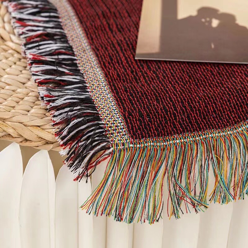 المنسوجات مدينة Ins الشفق المو - مراجعة Boho Throw Blanket Fringe وسعره