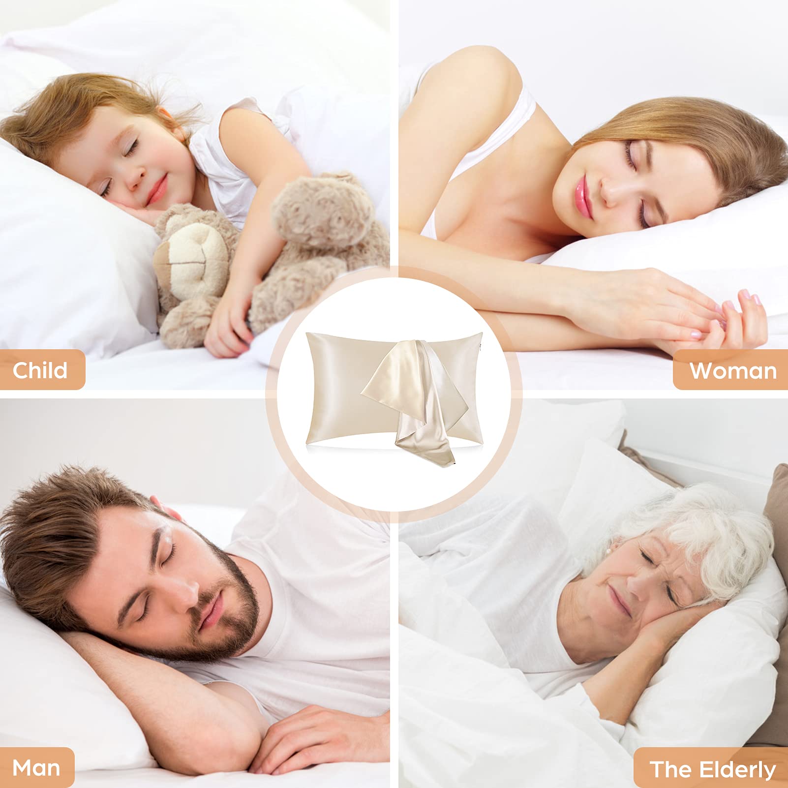 أغطية وسادات ساتان ، أغطية وسا - مراجعة Satin Silk Pillowcase Hair Skin وسعره