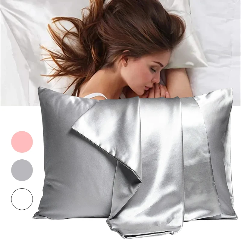 غطاء وسادة جديد من الساتان الح - مراجعة Satin Silk Pillowcase Hair Skin وسعره