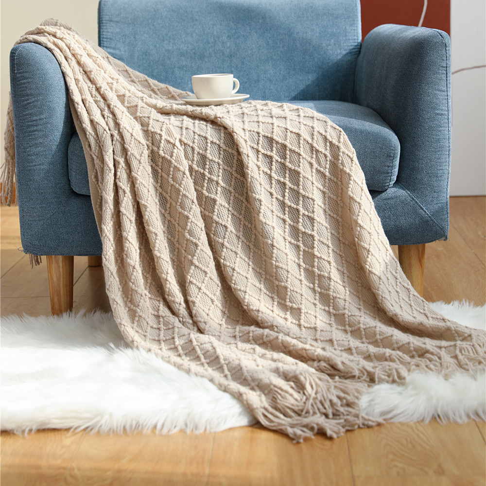 النسيج مدينة فو أريكة كشميرية  - مراجعة Boho Throw Blanket Fringe وسعره