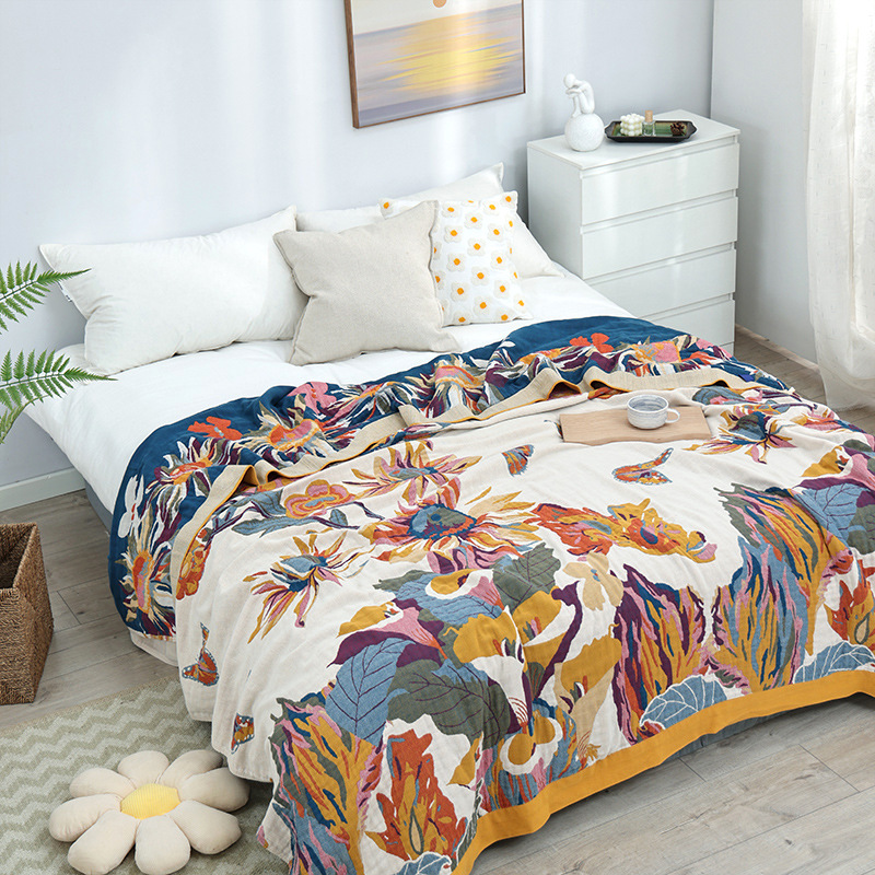 بطانية قطنية بسيطة مع شاش موسل - مراجعة Muslin Cotton Bedspread وسعره